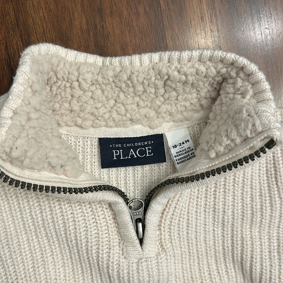 Knitted 3/4 zip pullover with Sherpa - Picture 3 of 6